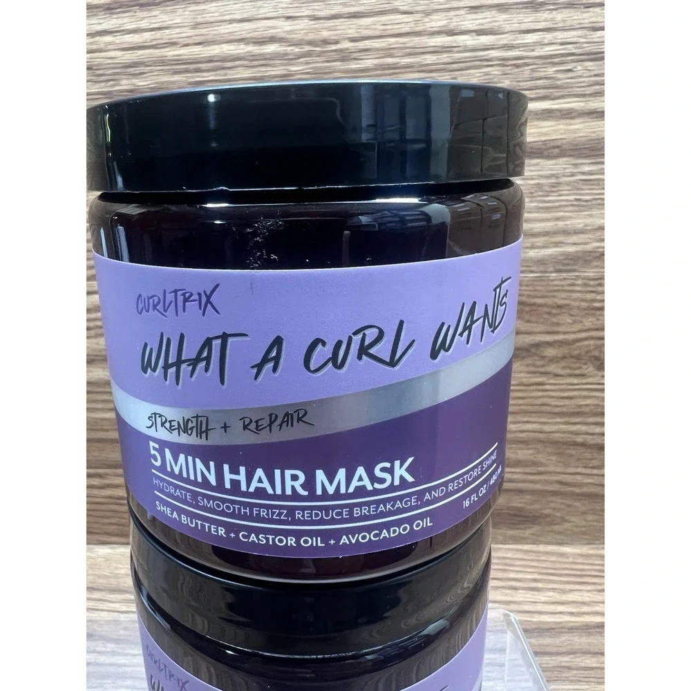 2 Curltrix What a Curl Wants Strengh + Repair Hair  Mask  Curl Creme 16 oz Each